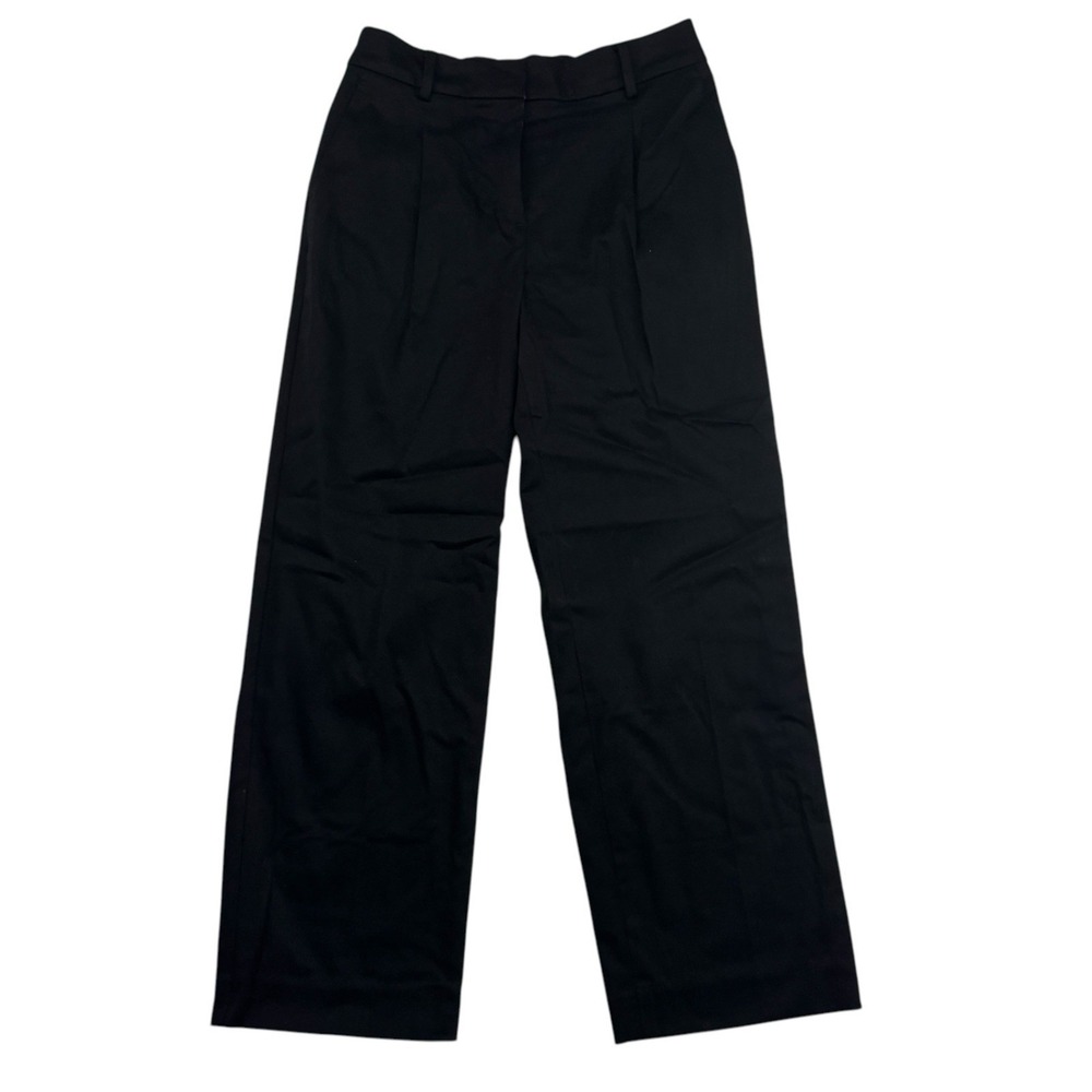 Talbots Bristol Cropped Pleated Black Dress Pants Cotton Lyocell Sz 2P 2 Petite